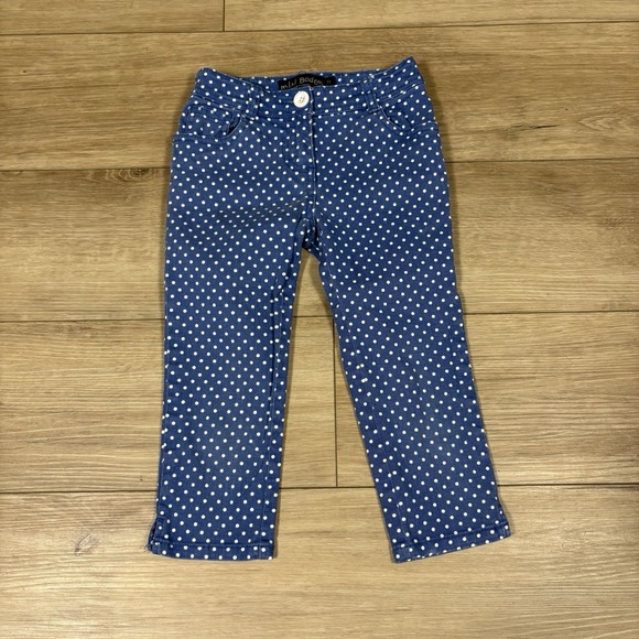 Mini Boden Other - Mini Boden Girls 7Y Blue Polka Dot  Pants Adjustable Waist Pockets Girl
